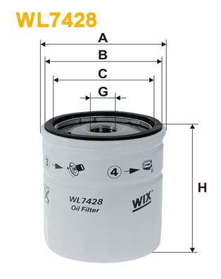 WIX FILTERS Масляный фильтр WL7428
